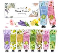 Lot de 10 mini crèmes pour les mains et les mains - Mini coffret cadeau - Crème hydratante pour les mains et les pieds - Pour les mains sèches et gercées - Petit cadeau pour femme, petite amie, Noël