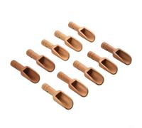 Lot de 10 mini cuillères en bois naturel pour épices, haricots, riz, farine, outils de cuisine, petites cuillères à mesurer avec poignée lisse et polie, prise en main confortable, 2,4 cm de large