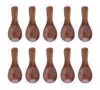 Lot de 10 mini cuillères en bois Schima Superba, matériau durable, sensation lisse au toucher pour la cuisine, le miel, la confiture, le sucre, ustensiles de cuisine compacts et portables S
