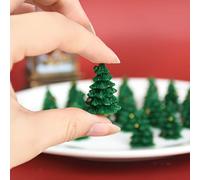 Lot de 10 mini décorations de sapin de Noël, miniatures vertes texturées pour loisirs créatifs, maison de poupée, scènes de table