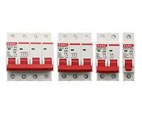 Lot de 10 mini-disjoncteurs DZ47 1-4 pôles 32 A, 40 A, 50 A, 63 A, 400 V, type C, montage sur rail DIN 35 mm, capacité coupure 6 kA(25 V,4)
