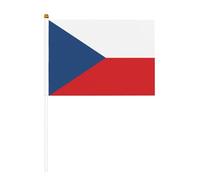 Lot de 10 mini drapeaux à bâton, 14 x 21 cm, drapeau de la République tchèque, petits fanions à agiter pour le sport, bannières d'encouragement avec mât de 30 cm