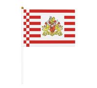 Lot de 10 mini drapeaux à bâton, 14 x 21 cm, drapeau du Sénat de Brême imprimé, petits fanions agitant pour le sport, bannières d'encouragement avec mât de 30 cm