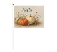 Lot de 10 mini drapeaux à l'aquarelle, citrouilles d'automne, fleurs sauvages, mini drapeaux sur bâton pour fête, activités d'équipe, défilés, décoration de vacances