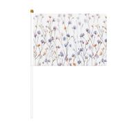 Lot de 10 mini drapeaux à l'aquarelle douce pastel minuscules fleurs sauvages minimalistes à tenir, mini drapeaux sur bâton pour fête, activités d'équipe, défilés, décoration de vacances