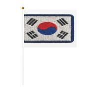 Lot de 10 mini drapeaux de la Corée du Sud sur bâton pour fête, activités d'équipe, défilés, décoration de vacances