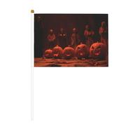 Lot de 10 mini drapeaux d'Halloween citrouilles fantômes sombres fantastiques à main, mini drapeaux sur bâton pour fête, activités d'équipe, défilés, décoration de vacances
