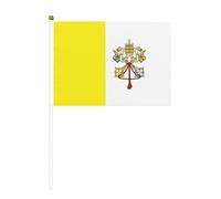Lot de 10 mini drapeaux du Vatican sur bâton pour fête, activités d'équipe, défilés, décoration de vacances