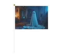 Lot de 10 mini drapeaux fantômes dans une maison hantée, mini drapeaux sur bâton pour fête, activités d'équipe, défilés, décoration de vacances