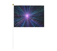 Lot de 10 mini drapeaux mystiques géants en toile d'araignée sur bâton pour fête, activités d'équipe, défilés, décoration de vacances