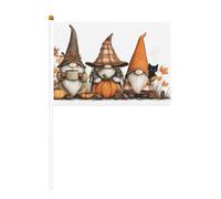 Lot de 10 mini drapeaux sur le thème de l'automne - Trois nains à main - Pour fête, activités d'équipe, défilés, décoration de vacances