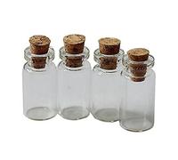 Lot de 10 mini fioles en verre avec bouchon en liège transparent
