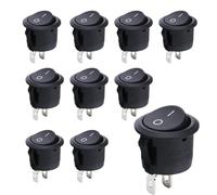 Lot de 10 Mini Interrupteur Noir Rond a Bascule 12V - Bouton on/off 10A/125V 6A/250V pour Voiture et Micro Electronique
