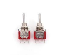 Lot de 10 mini-interrupteurs à bascule SPDT à 3 positions, à levier standard, momentané, MOM-OFF-MOM, à retour automatique, T8014A