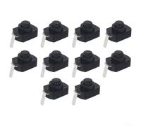 Lot de 10 mini interrupteurs à bouton-poussoir 1 A 30 V en cuivre noir pour lampe de poche, électronique, contrôle des petits appareils