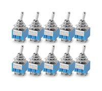 Lot de 10 mini interrupteurs à levier, montage 1/4 pouce, unipolaire, bidirectionnels, ON-OFF-ON/ON-ON, 6 A 125 V 3 A 250, MTS-102 103 202 203 ESSEIEIE(6Pin ON-OFF-ON)