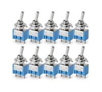 Lot de 10 mini interrupteurs à levier, montage 1/4 pouce, unipolaire, bidirectionnels, ON-OFF-ON/ON-ON, 6 A 125 V 3 A 250, MTS-102 103 202 203 ESSEIEIE(3Pin ON-ON)