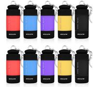 Lot de 10 mini lampes LED : lampes de poche rechargeables par USB, étanches avec porte-clés, pour enfants et camping, barbecue