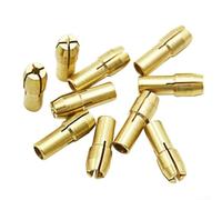 Lot de 10 mini mandrins pour meuleuse électrique - Colliers de serrage de 4,8 mm de diamètre compatibles avec forets de 0,5 mm à 3,2 mm, construction en cuivre, jaune