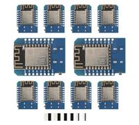 Lot de 10 mini modules D1 NodeMcu ESP8266 Type-C USB ESP-12F WLAN WiFi Internet Development Board Base sur ESP8266 ESP-12F Compatible avec Arduino, WeMos D1 Mini