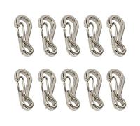 Lot de 10 mini mousquetons SF en alliage de zinc, petits mousquetons pour le camping, les voyages, la randonnée - Argenté