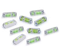 Lot de 10 mini niveau à bulle, 2 voies, longueur 3 cm