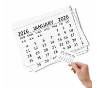 Lot de 10 mini onglets de calendrier 2026 - Petits calendriers mensuels détachables de bureau ou muraux | Blocs de planification en papier fin | Organiseur familial | Bureau, maison, école, idée