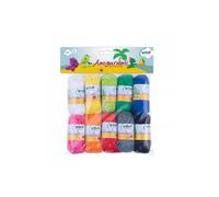 Gründl Laine Amigurumi – 100% coton, fine et brillante – 10 mini-pelotes 10 g multicolore