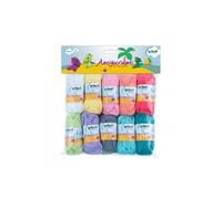 Kit pour faire des amigurumis Gründl pastel II (mini-pelotes 100 % coton, idéales, 10 coloris différents, 10 g / 23 m, grosseur d’aiguilles : 3,0 - 4,0 mm, 10 pelotes de 10 g)