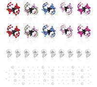 Lot de 10 mini pinces à cheveux en forme de fleur de prunier avec strass, 10 barrettes à cheveux en perles, 1 coiffe blanche faite à la main pour filles, décoration de fête de mariage
