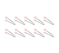 Lot de 10 mini pinces à main en silicone antidérapant en forme d'amour pour cuisine, bonbons, barbecue, buffet (rose)
