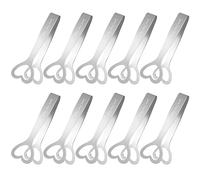 Lot de 10 mini pinces de service en acier inoxydable,Pinces à sucre en forme de cœur,Pinces à glaçons argentées,Petites pinces à citron pour aliments, bonbons, pain, gâteau, thé, bar, fête de mariage
