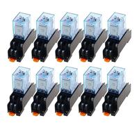 Lot de 10 mini relais électromagnétiques à bobine MY2P HH52P MY2NJ avec base de prise LED AC 110 V 220 V 12 V 24 V(DC,110V)