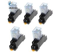 Lot de 10 mini relais micro à usage général avec base de prise MY2P HH52P MY2NJ 12 V 24 V/110 V 220 V AC(AC 24V)