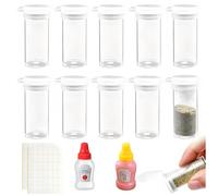 Lot de 10 mini salières pour les déplacements, 2 bouteilles de ketchup, salière avec couvercle, salière et poivrière portables, petit distributeur de ketchup et mini salière à épices pour camping