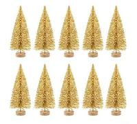 Lot de 10 mini sapins de Noël en sisal pour décorations de vacances et présentation de table (12,5 cm)
