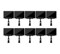 Lot de 10 Mini Tableau Noir en Plastique, Panneau d'Affichage Réutilisable, Ardoise de Prix Double Face avec Clip et Rotation à 360° pour Étagères de Cafés, Bars, Restaurants et Marchés