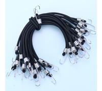 Lot de 10 mini tendeurs avec crochets, sangles élastiques robustes en caoutchouc pour couvertures de bâche, auvents en toile, moto, cargo (noir, 25,4 cm)