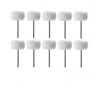 Lot de 10 mini-têtes de meulage, disques abrasifs en feutre, for polissage du métal, brosse, perceuse, outil rotatif(White,3mm Shank 10pcs)