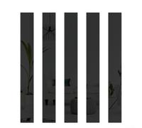 Lot de 10 miroirs autocollants en acrylique à longues rayures, décoration murale pour chambre moderne et salon, application facile sur surfaces lisses (noir)