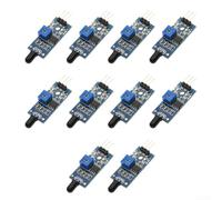Lot de 10 modules de capteur de flamme PCB bleu, carte de détection d'incendie infrarouge 3,3 V-5 V, portée de 80 cm avec potentiomètre numérique pour intégration du port IO microcontrôleur (3 fils)