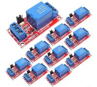 Lot de 10 modules de relais à 1 canal, avec isolation optocoupleur, carte de relais de déclenchement haut niveau 5 V/12 V/24 V, prise en charge pour l'automatisation industrielle et les projets