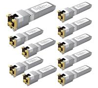 Lot de 10 modules émetteurs-récepteurs 10GBASE-T SFP+ RJ45 en cuivre, multi-débits 1,25 G/2,5 G/5 G/10 G jusqu'à 30 m - Compatible avec TP-Link, Cisco SFP-10G-T-S, Ubiquiti UF-RJ45-10G, Netgear,