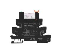 Lot de 10 modules relais fins HF-41F, puissance intégré pour montage sur circuit imprimé avec support, 12 V/24 V/48 V/110 V/230 V, compatible rail DIN 6,2 mm(Black 48VACDC)