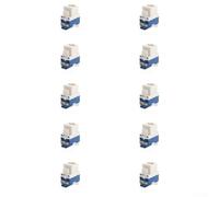 Lot de 10 modules réseau rotatifs Gigabit Cat6 sans outil pour installations de centre de données prenant en charge les schémas de câblage double et 22 câbles 26 AWG