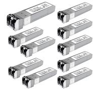 Lot de 10 modules SFP+ 10GBase-SR SFP+, émetteur-récepteur LC Ethernet multimode, 10 G 850 nm MMF jusqu'à 400 m, compatible avec Cisco SFP-10G-SR, Meraki, Ubiquiti UF-MM-10G, Mikrotik, Netgear,