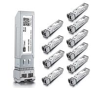 Lot de 10 modules SFP+ LC multimode 10 G, émetteur-récepteur en fibre 10GBase-SR pour Ubiquiti UniFi UF-MM-10G, Mikrotik, Netgear, D-Link, TP-Link et plus (MMF, 850 nm, 300 m, DDM)