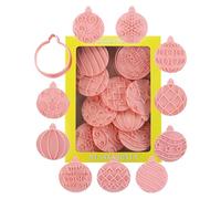 Lot de 10 moules à biscuits de Noël - 6,3 cm - Moules à biscuits en forme de boule de Noël - Emporte-pièces en forme de boule de Noël - Emporte-pièces pour pâtisserie, fêtes et cadeaux