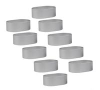 Lot de 10 moules à gâteau ovales en alliage d'aluminium pour mini cheesecake et pain en forme d'œuf, anneaux à dessert demi-cuits, argent
