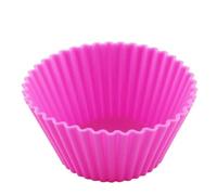 Lot de 10 moules à muffins en silicone réutilisables et anti-adhésifs - Rouge rose